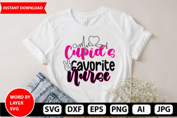 Cupid’s Favorite Nurse Svg Design: Graphics & T-Shirt Designs
