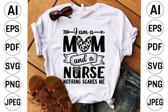 Nurse SVG T-shirt Design: Graphics for Print Templates